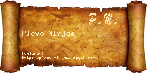Plevo Mirjam névjegykártya